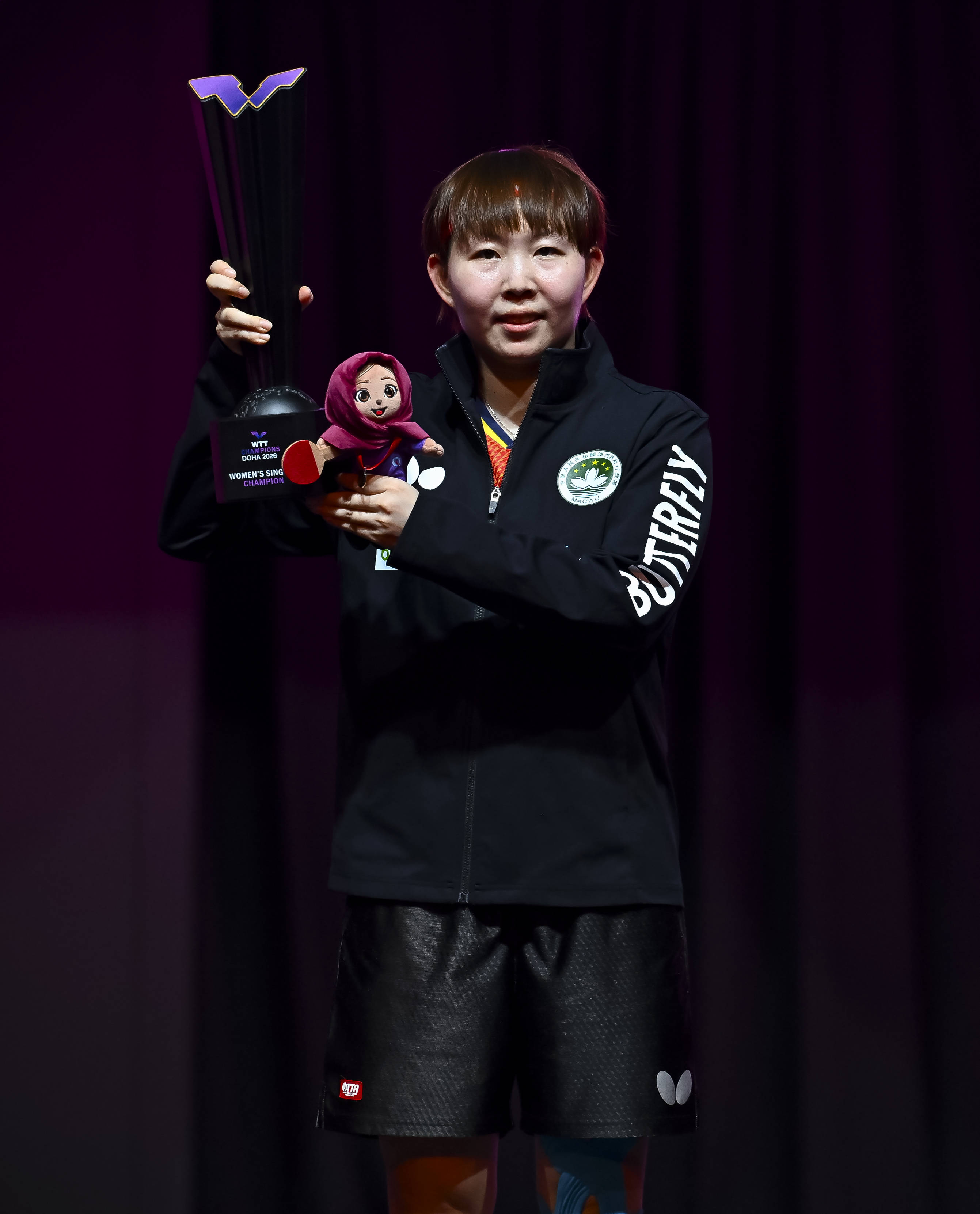 皇冠tg @hga039_（体育）乒乓球——WTT多哈冠军赛：朱雨玲女单夺冠